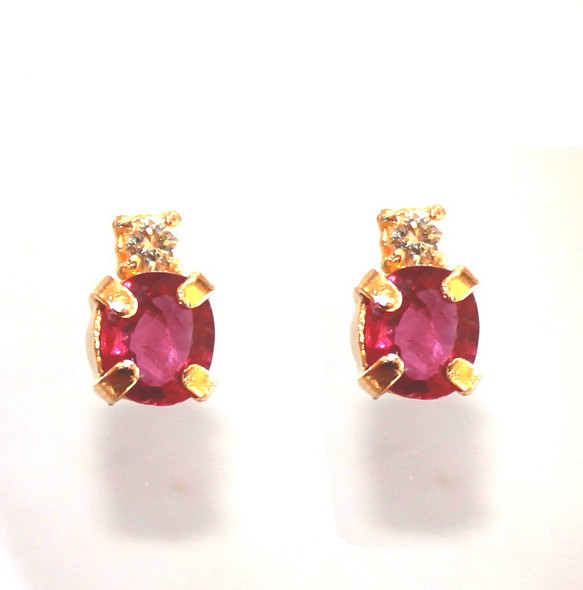 - classic - Ruby & Diamond Earrings 1枚目の画像