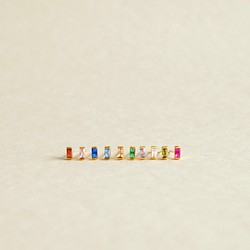 彩色方晶鋯石耳環 (CL-E001〜005) 第1張的照片