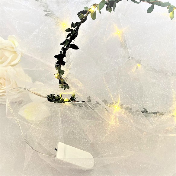 葉っぱガーランドLEDライトのみ 装飾　受付 ウェルカム 結婚式 ウェディング 1枚目の画像