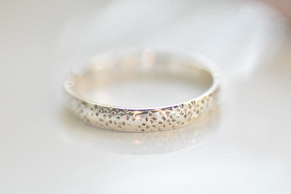 「紫陽花」 hydrangea/silver ring /sv950 1枚目の画像