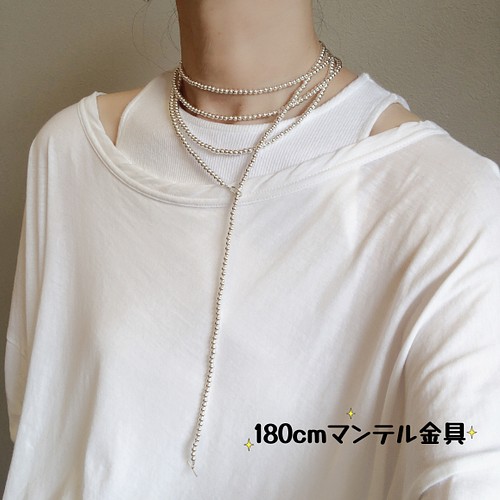 シルバーパールネックレス180cm ナバホパールネックレスsilver925-