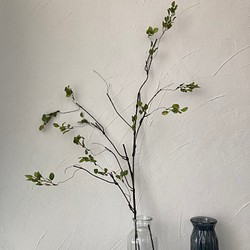 [送料込み] グリーン葉っぱ　フェイクグリーン　枯枝　造花　光触媒　人工植物　107cm 2本 1枚目の画像