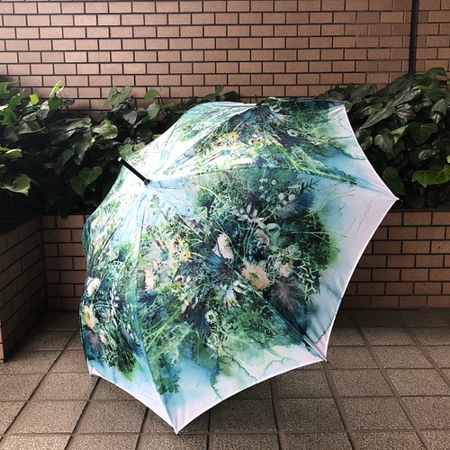 完全オリジナルアートグッズ 雨天兼用 傘 55cm ６本骨 手開き 持ち手