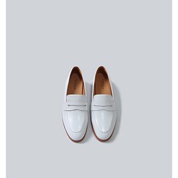 白色 經典樂福鞋 真皮 【可訂製顏色】 第1張的照片