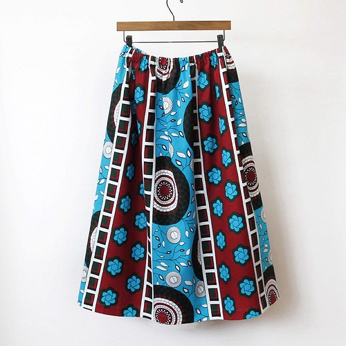 アフリカ布のロングスカート（アフリカンプリント）ロング・マキシ 
