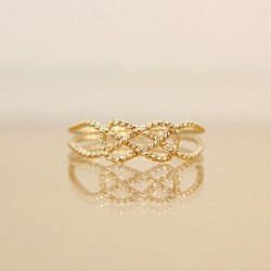 14kgf＊あわじ結び＊リング【金】Awaji knot gold ring 1枚目の画像
