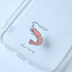 えび　shrimp/mplant　スマホケース　iPhoneケース　クリアケース　ソフトケース　シンプル 1枚目の画像