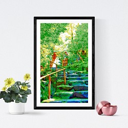 【アートポスター】京都 瑠璃光院へと続く石段（作品No.361） 1枚目の画像