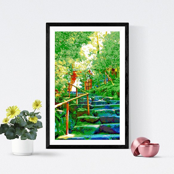 【アートポスター】京都 瑠璃光院へと続く石段（作品No.361） 1枚目の画像