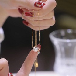 【高級】あこや真珠　ダイヤモンド付きネックレスk18