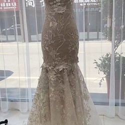 フォーマル/ドレス3D立体レース刺繍 ウェディングドレス マーメイドライン 総レース結婚式