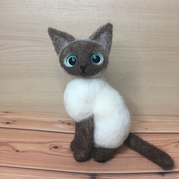 羊毛フェルト猫 シャム猫-