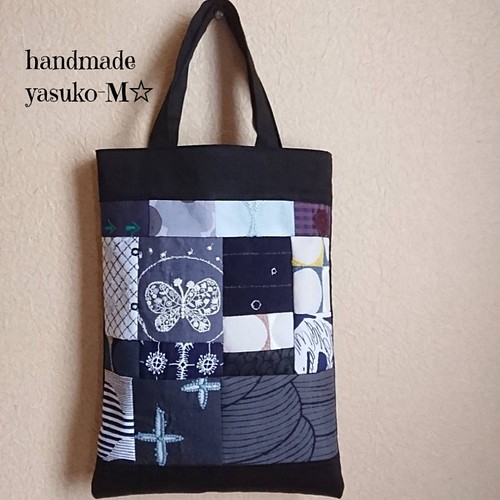 M☆ミナペルホネンのぺたんこバッグ handmade 愛しのパッチワーク【153 