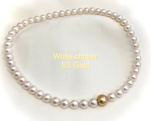 White choker SS Gold（ホワイトチョーカー南洋ゴールド） チョーカー