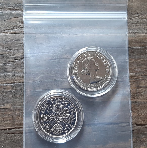 アンティーク イギリス 1967年 ラッキー6ペンス 英国コイン 美品です