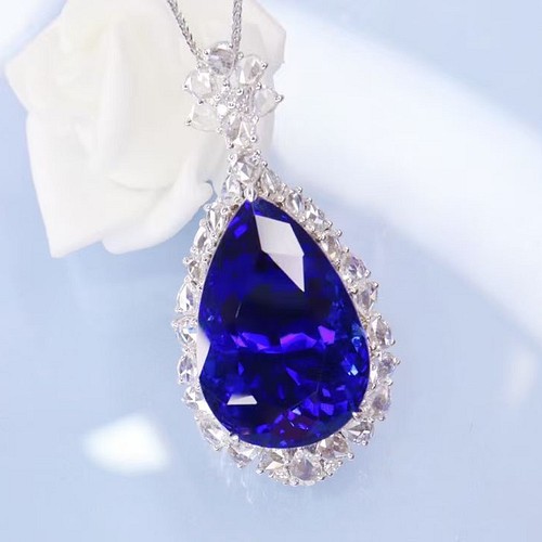 天然タンザナイト ダイヤ ペンダントトップ 25.8ct k18 ¥ ペンダント