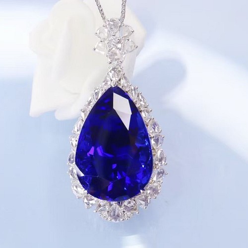 天然タンザナイト ダイヤ ペンダントトップ 25.8ct k18 ¥ ペンダント