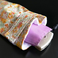 傘カバー リバティ クレアオード マジックテープ付 折りたたみ傘カバー 傘ケース マイクロファイバー シンプル 花柄 1枚目の画像