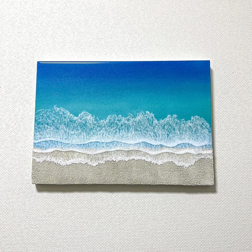 原画】海アート B4（365×258×20mm） レジンアート 壁掛け インテリア 