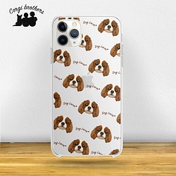 【 キャバリア 毛色4色 パターン 】スマホケース　クリアソフトケース　犬　うちの子　iPhone & Android 1枚目の画像