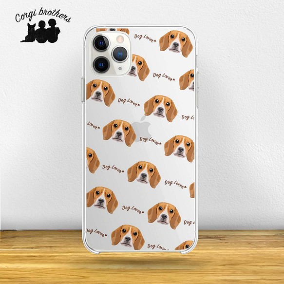 【 ビーグル 毛色1色 パターン 】スマホケース　クリアソフトケース　犬　うちの子　iPhone &Android 1枚目の画像