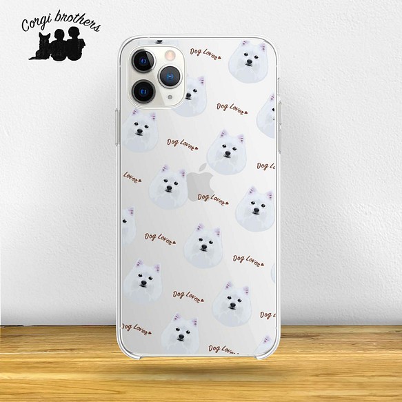 【 スピッツ 毛色1色 パターン 】スマホケース　クリアソフトケース　犬　うちの子　iPhone & Android 1枚目の画像