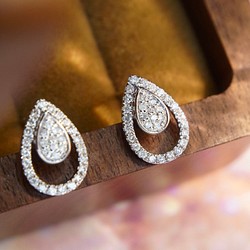 天然ダイヤモンドピアス0.32ct k18 ピアス（スタッド・一粒） パール