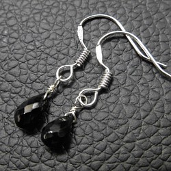 【銀925】黑色尖晶石1耳環C13 第1張的照片