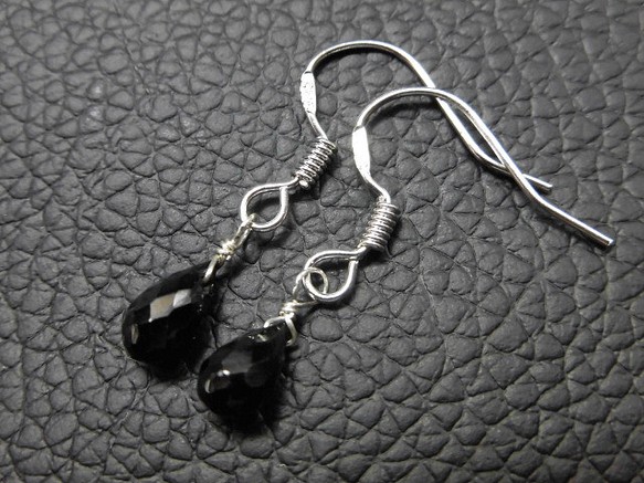 【銀925】黑色尖晶石1耳環C13 第1張的照片