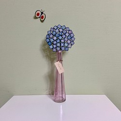 【受注制作】ガラスの紫陽花（パープル） 1枚目の画像