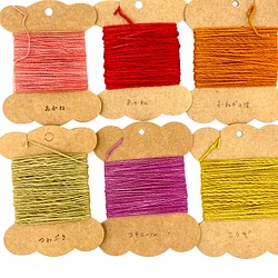 自然栽培100％手紡ぎコットン草木染め糸　10ｍ 1枚目の画像