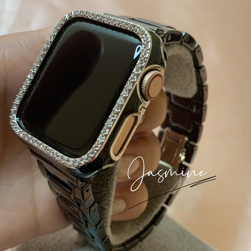 Apple Watch ジルコンニアケース セラミックベルト セット ブラック ...