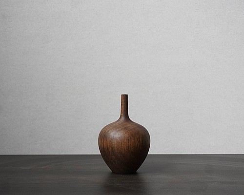 Flower vase 樫 Oak 鉄媒染仕上げ 一輪挿し ドライフラワー フラワー