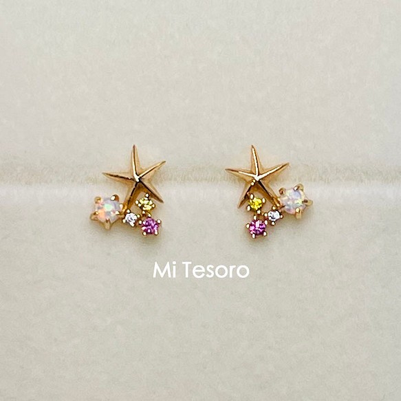 Mi Tesoro 星星蛋白石耳釘/星オパールピアス　 第1張的照片