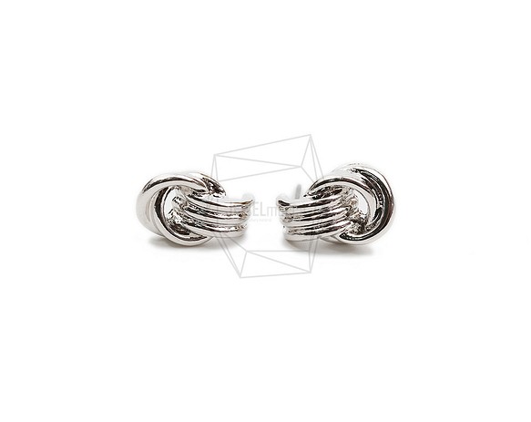 ERG-2072-R [2pieces] Wave Round Earrings, Wave Round Post Earrin 第1張的照片