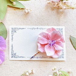 【送料無料】紫陽花のヘアピン　ピンク　シルバー 1枚目の画像