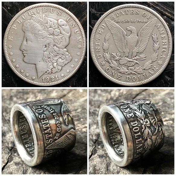 アメリカコインリング　銀貨　モルガンダラー　指輪　外国コイン