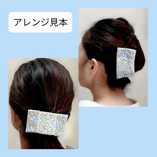 優しいホワイトコットンのパッチンピン インド刺繍リボン バレッタ ポニーフック ヘアアレンジ フォーマル 結婚式 二次会 ヘアアクセサリー Omame 通販 Creema クリーマ ハンドメイド 手作り クラフト作品の販売サイト