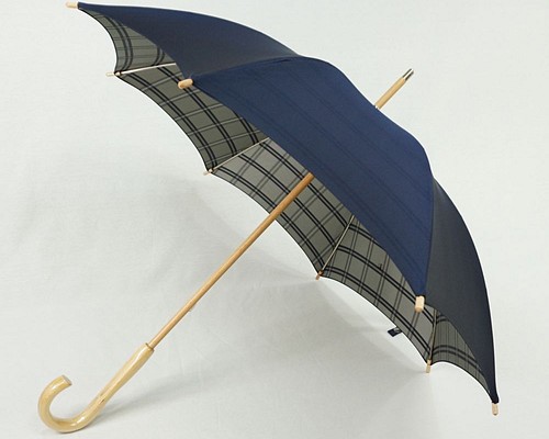 日傘 晴雨兼用 甲州織 裏格子 天然木 日本製 職人手作り メンズ 