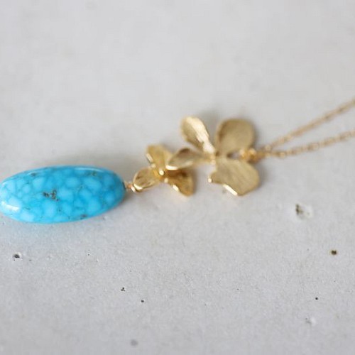 14KGF kingman turquoise necklace[kgf5008] ネックレス・ペンダント