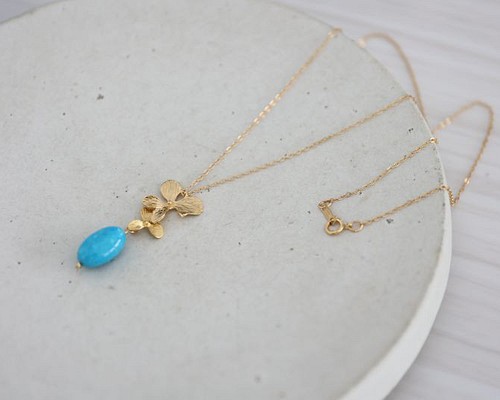 14KGF kingman turquoise necklace[kgf5010] ネックレス・ペンダント