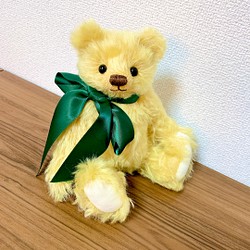 ハンドメイド♡ テディベア 32㎝ ゴールドイエロー&クリーム♡ネイビー