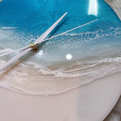 レジンアート【波の時計】現品 海アート 時計 掛け時計・置き時計