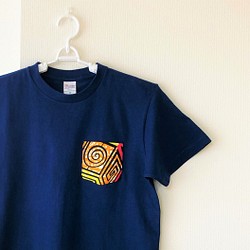 コットンポケットTシャツ／くるくる／ユニセックスS 1枚目の画像