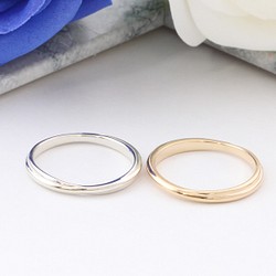 ねじりラインが美しい K10 ＆ プラチナ ペアリング マリッジリング  結婚指輪 刻印無料 PT8038PY 1枚目の画像