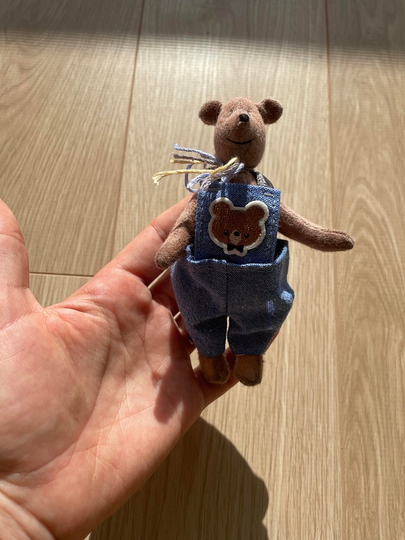 手作りのクマ-有機フランネルで作られたおもちゃ 1枚目の画像