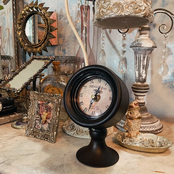 アンティークな部屋/ インテリア装飾 置き時計（ダークブラウン） UK LONDON 1枚目の画像