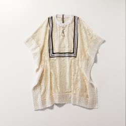 Ariosky Lace tape on Lace square Dress / white 1枚目の画像