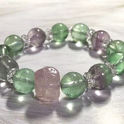 Healing bracelet✨大珠フローライト(&クンツァイト)ブレスレット