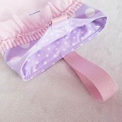 【3件套】荷葉邊帆布●課包●鞋盒●體操旅行箱【尺寸可變】粉色×紫色 第11張的照片
